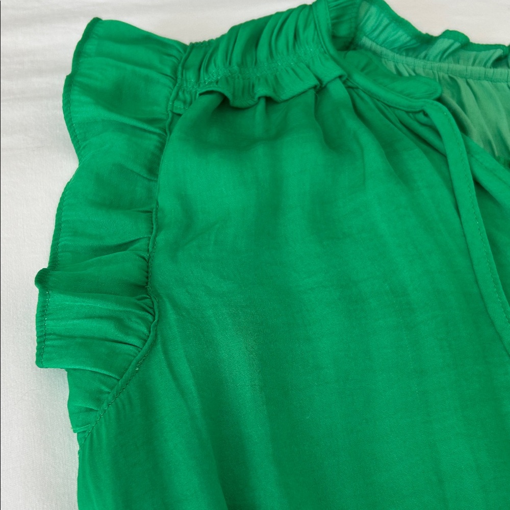 Joie Green Ruffled Mini Dress - Picture 5 of 12